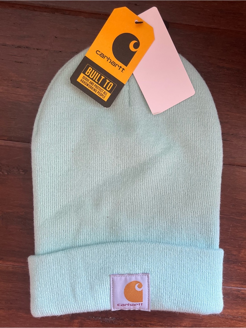 Carhartt light blue Cuffed Beanie with Logo Patch